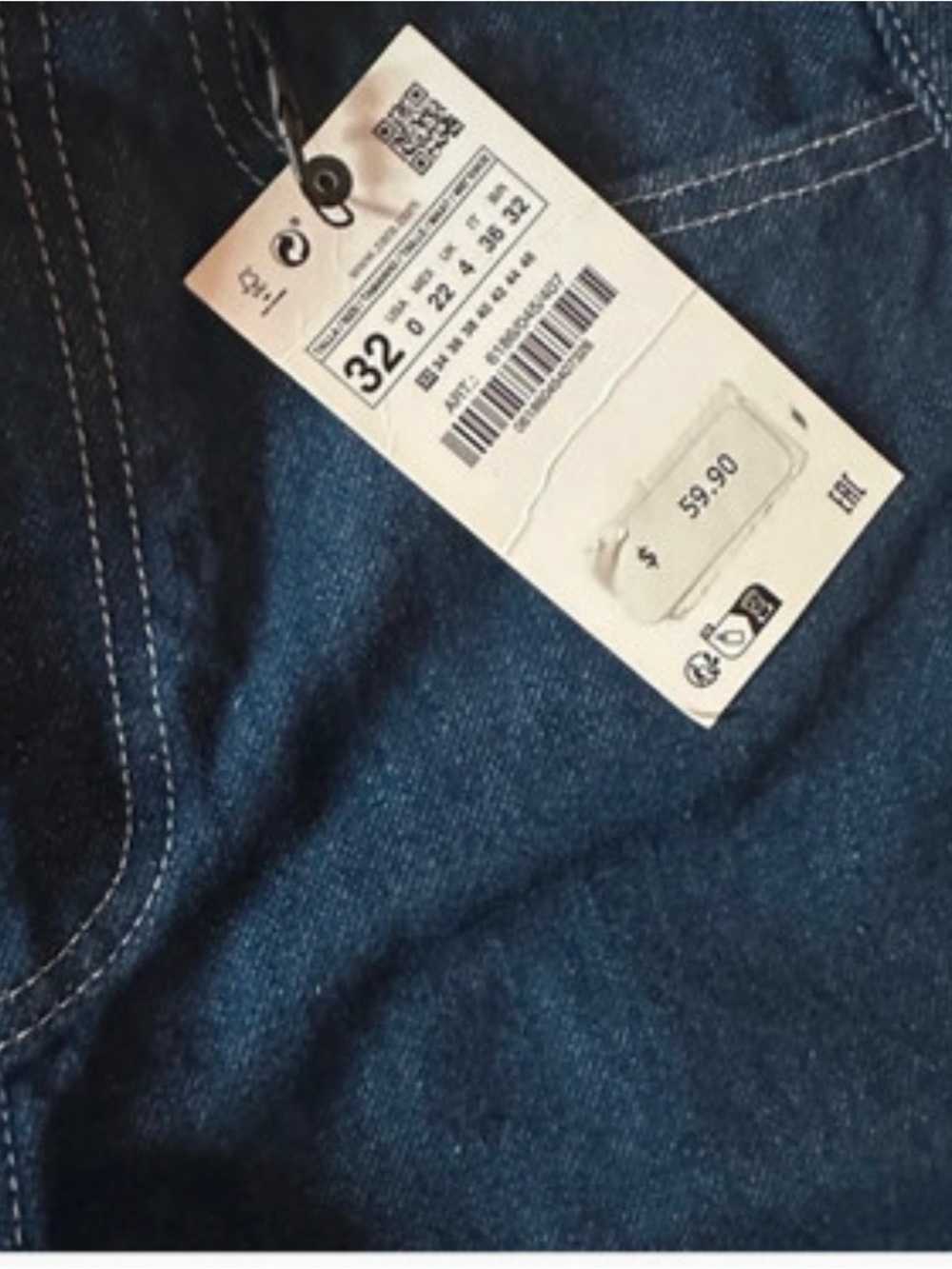 Zara Dark Blue Wide Leg Flare Jeans - Picture 8 of 10